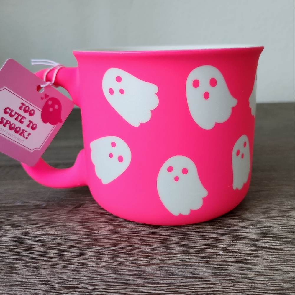 Neon Pink Ghost Mug. NWT
